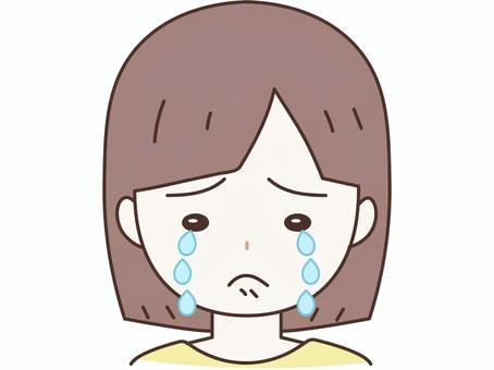 crying woman illustration, female, cry, sad, JPG, PNG and AI