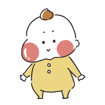 Mochipuru Baby smiling whole body, people, expression, baby, JPG, PNG and AI