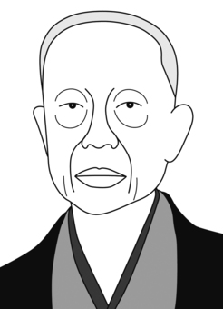 西園寺公望（白黒） 西園寺公望,歴史,日本史,総理大臣,首相,内閣,政治,政府,元老,明治のイラスト素材