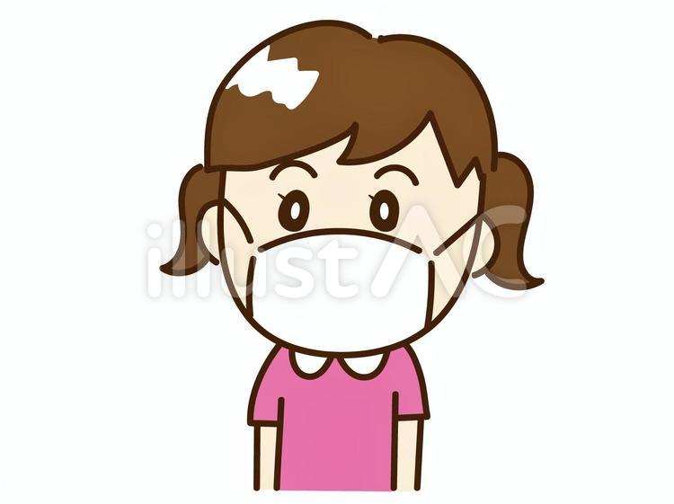 マスクの女の子 マスク,予防,衛生のイラスト素材