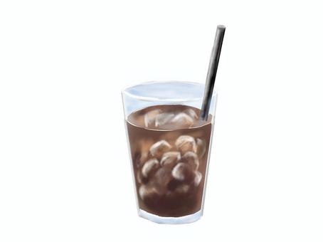 アイスコーヒー　 珈琲,コーヒー,アイス,ブラック,夏,飲み物,飲料,氷,ドリンク,カフェのイラスト素材