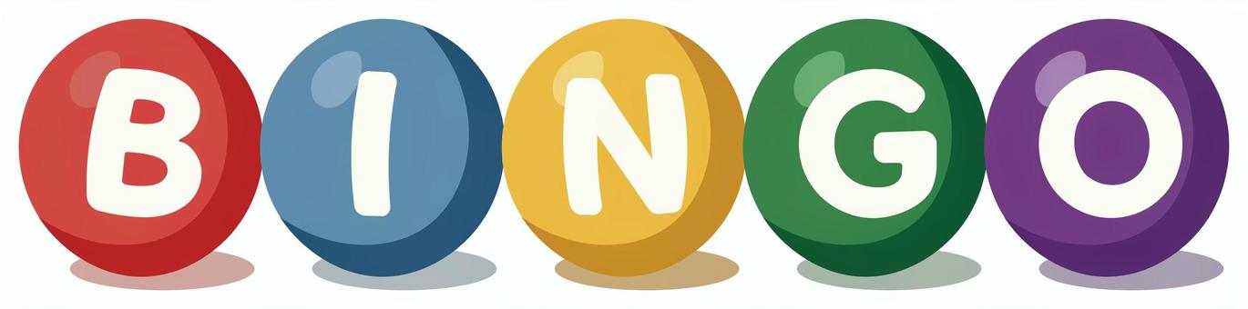 『BINGO』ロゴ ビンゴ,ビンゴ大会,b,i,n,g,o,ボール,ロゴ,かわいいのイラスト素材
