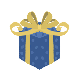 クリスマスプレゼント青 クリスマス,プレゼント,箱,ラッピング,青,模様,デザイン,かわいい,単体,xmasのイラスト素材