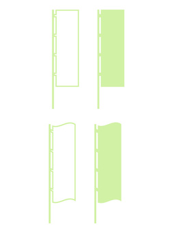 お店やイベント・広告用のぼり旗のアイコン のぼり,旗,アイコン,フラッグ,宣伝,バナー,看板,ポール,店舗,イベントのイラスト素材