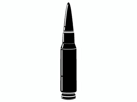ジャケット弾のシルエットアイコン ジャケット弾,被甲,弾芯,装薬,薬莢,雷管,武器,射撃,遠距離,攻撃のイラスト素材