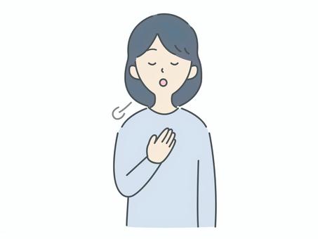 深呼吸する女性：寒色 深呼吸,リラックス,健康,瞑想,呼吸,リフレッシュ,落ち着く,癒し,セルフケア,安らぎのイラスト素材