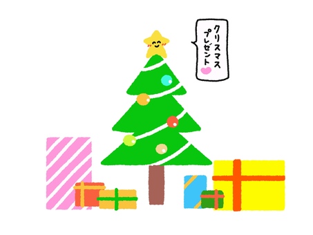 クリスマスツリーとたくさんのプレゼント クリスマスツリー,もみの木,クリスマス,聖樹,樹木,ツリー,挿絵,可愛い,シンプル,ゆるいのイラスト素材