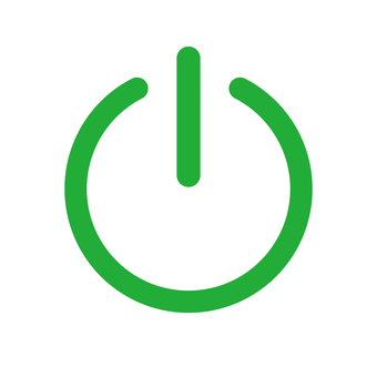 電源マーク_緑 電源,マーク,起動,電気,アイコン,シンプル,単体,緑,ワンポイント,シャットダウンのイラスト素材