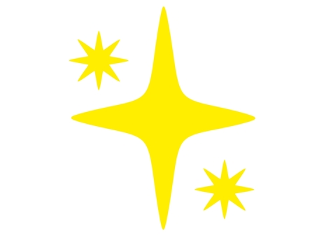 十字と星型のキラキラマーク キラキラ,星,光,輝き,スター,ピカピカ,かわいい,光沢,イエロー,黄のイラスト素材