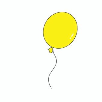 ふうせん（黄色） 風船,ふうせん,遊園地,パーティー,お祝い,バルーン,シンプル,キッズ,こども,イベントのイラスト素材