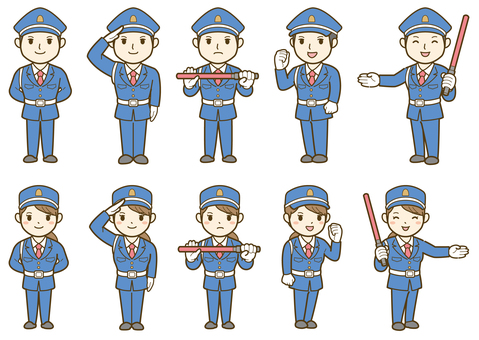男性・女性警備員イラストセット01_25 警備,警備員,警備会社,ガードマン,イラスト,セット,人物,男性,女性,男女のイラスト素材