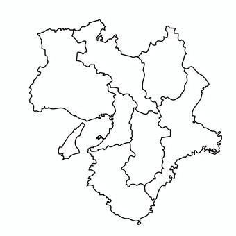 地図　2府5県 （文字なし） 2府5県,二府五県,地図,関西,近畿,地方,関西地方,近畿地方,大阪,兵庫のイラスト素材