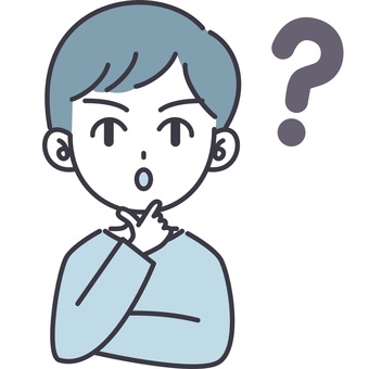 【そのまま使える】二色の男性4 男性,お父さん,お兄さん,顔,短髪,バストアップ,正面,悩み,悩む,考え中のイラスト素材