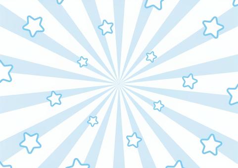 シンプルで可愛い青色の集中線と星 集中線,星,シンプル,ポップ,青色,背景のイラスト素材