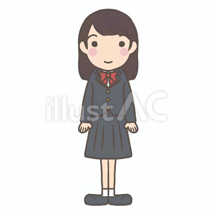 学生服の女の子 高校生,人物,学生服のイラスト素材