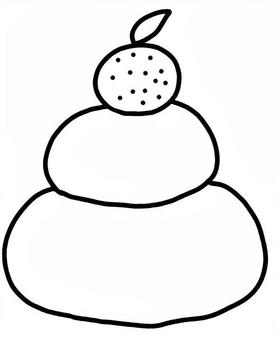 鏡餅のアイコン塗り絵