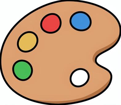 木の絵の具パレットです。 絵の具,パレット,シンプル,木製,混色,美術,画材,アナログ,水彩,画家のイラスト素材