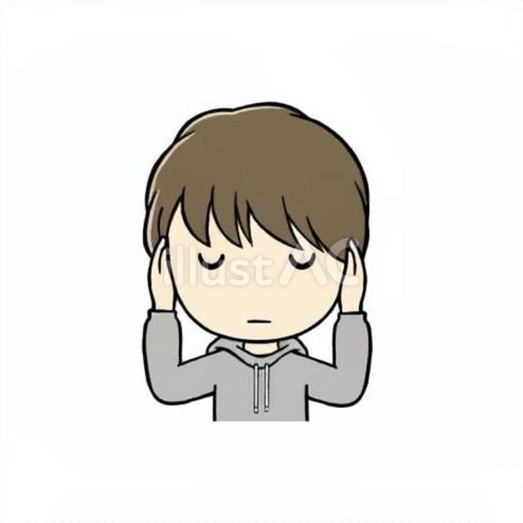 耳をふさぐ若い男性1 耳,ふさぐ,うるさいのイラスト素材