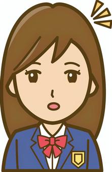 女子学生01_気付きアイコン 女性,女子,女の子,女,学生,アイコン,女子学生,生徒,中学生,高校生のイラスト素材