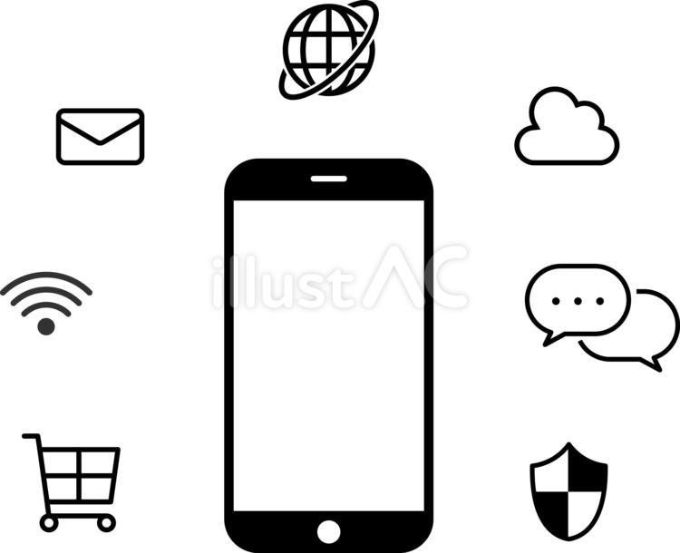スマホと情報技術のアイコン iot,情報,技術のイラスト素材
