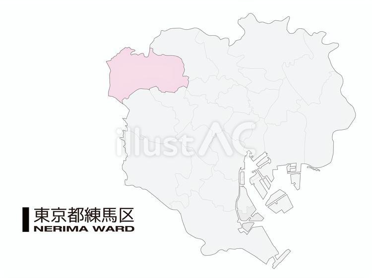 東京都練馬区の位置地図_01 練馬区,東京都,23区のイラスト素材