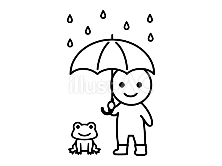 傘をさす棒人間 棒人間,人物,傘のイラスト素材