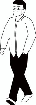 Illustration, pedestrian, walk, mobile, 