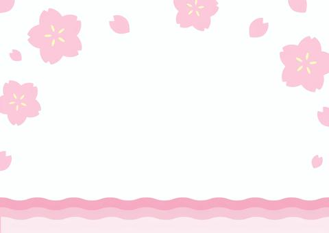 桜の春の背景、卒業・入学・新生活04 桜,さくら,春,花,卒業,入学,背景,フレーム,花びら,枠のイラスト素材