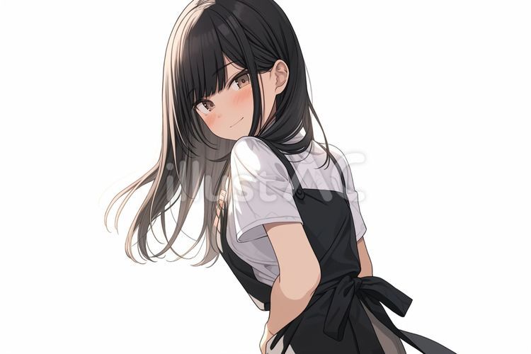 カフェ店員の女性０２ カフェ,店員,女性のイラスト素材
