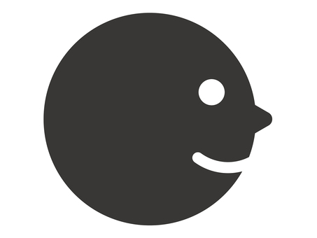 横顔のアイコン 横顔,アイコン,人物,笑顔,シンプル,側面,モノクロのイラスト素材