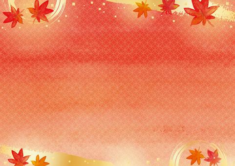 背景900 背景,秋,紅葉,和風,赤,和柄,七宝柄,きれい,水彩,華やかのイラスト素材