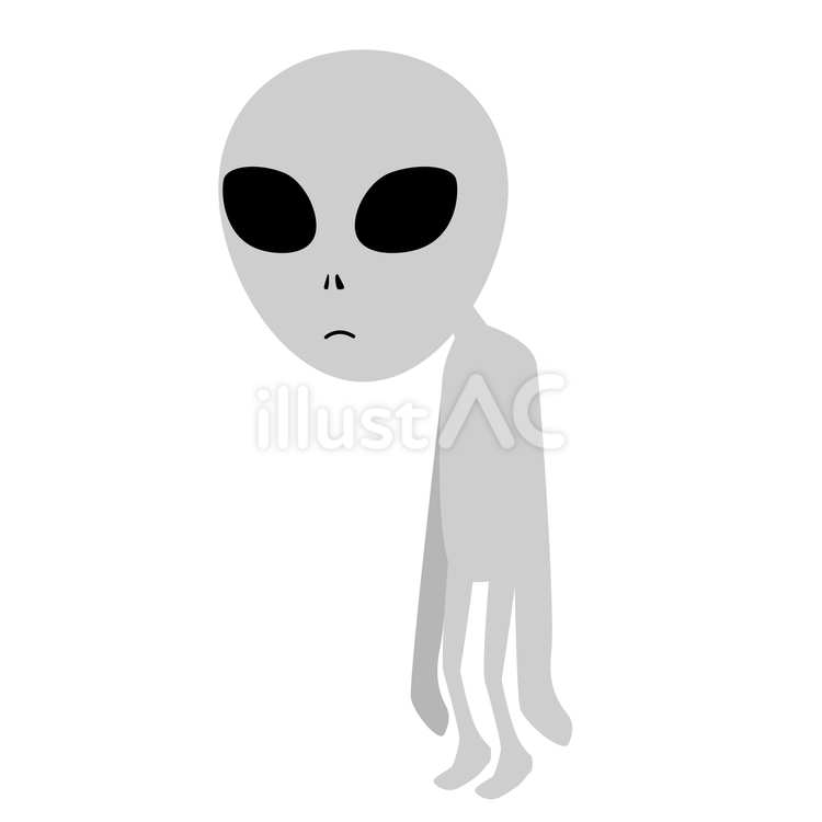 宇宙人01 宇宙人,グレイ,地球外生物のイラスト素材