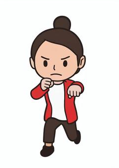 暴力する女 暴力する女 人物,戦い,殴り合い,ボクシング,暴力,パンチ,dv,怒り,主婦,女のイラスト素材