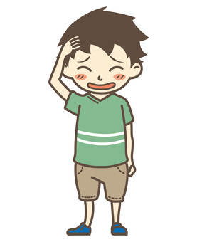 Illustration, children, be shy, i'm happy., JPG and PNG