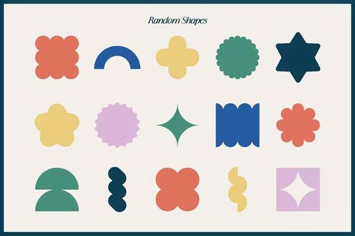 ポップないろいろな図形 ポップないろいろな図形 図形,幾何学,あしらい,背景,パターン,カラフル,可愛い,おしゃれのイラスト素材