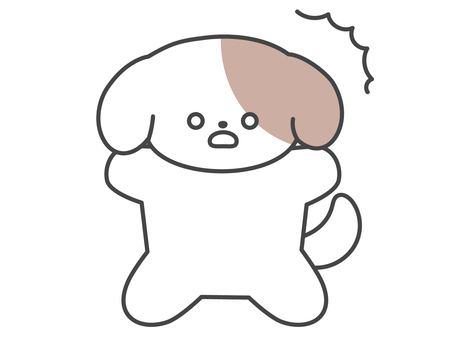 犬　キャラクター　驚く　びっくり