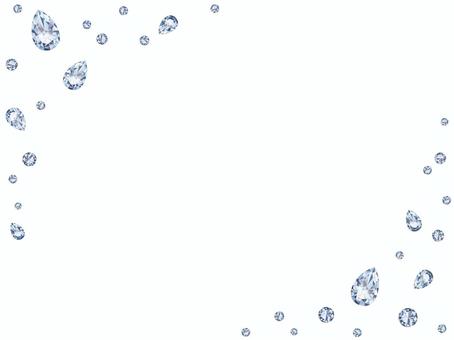 リアルなダイヤモンドフレームイラスト リアルなダイヤモンドフレームイラスト ダイヤモンド,ダイヤ,宝石,キラキラ,透明,ビジュー,白,綺麗,上品,上質のイラスト素材