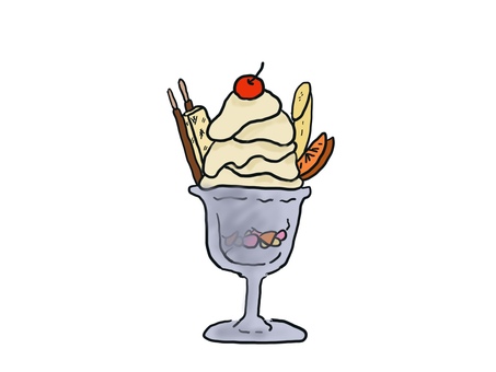フルーツパフェ フルーツパフェ,スウィーツ,アイスクリーム,菓子,フルーツのイラスト素材