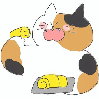 たまご焼き かわいい,たまご,たまご焼き,食べ物,いただきます,食事,ごはん,おかず,お皿,食べるのイラスト素材