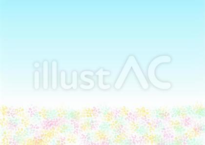 花畑 青空 背景 カラフル 爽やか