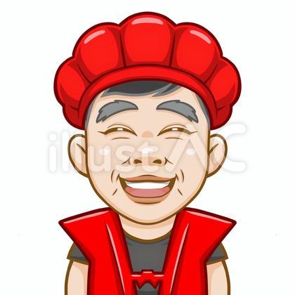 還暦60歳ちゃんちゃんこを着ている男性