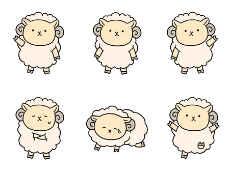 Illustration, a sheep, animal, handwriting, 