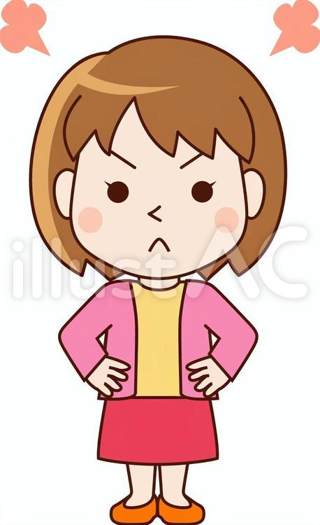 怒る主婦 女性,主婦,プンプンのイラスト素材