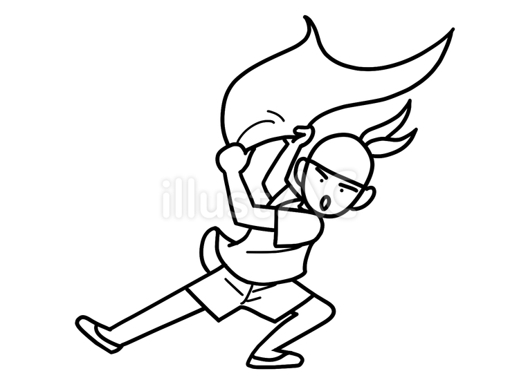 熱波師男性(白黒) 熱波師,サウナ,ロウリュのイラスト素材