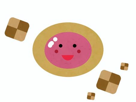 水彩風のクッキー クッキー,食べ物,菓子,ジャム,光沢,水彩風,笑顔のイラスト素材