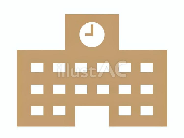 学校アイコン（校舎シルエット） 学校,アイコン,校舎のイラスト素材