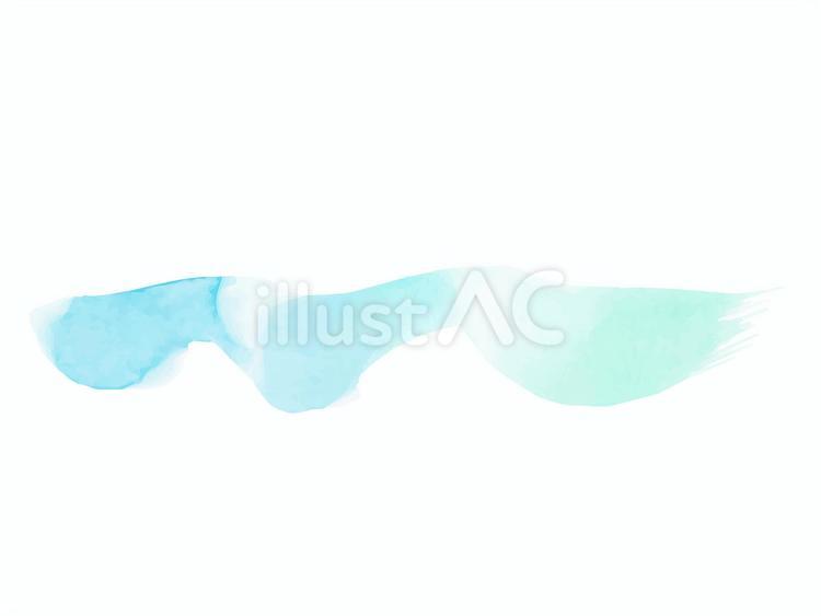 水彩で描いた見出し用ワンポイント素材 水彩,青,水色のイラスト素材