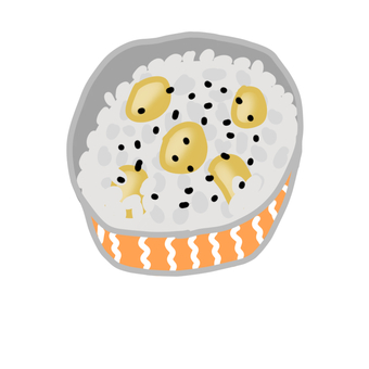 炊き込みご飯（栗） 炊き込みご飯,栗,ご飯,混ぜご飯,炊きたて,ごはん,米,お茶碗,食料,料理のイラスト素材