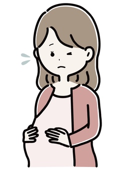 困った表情の妊婦 困った表情の妊婦 妊婦,妊娠,出産,マタニティ,臨月,女性,ママ,お腹,赤ちゃん,胎児のイラスト素材