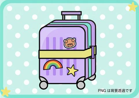 かわいい持ち物シリーズ【スーツケース】 スーツケース,旅行,持ち物,荷物,ステッカーのイラスト素材